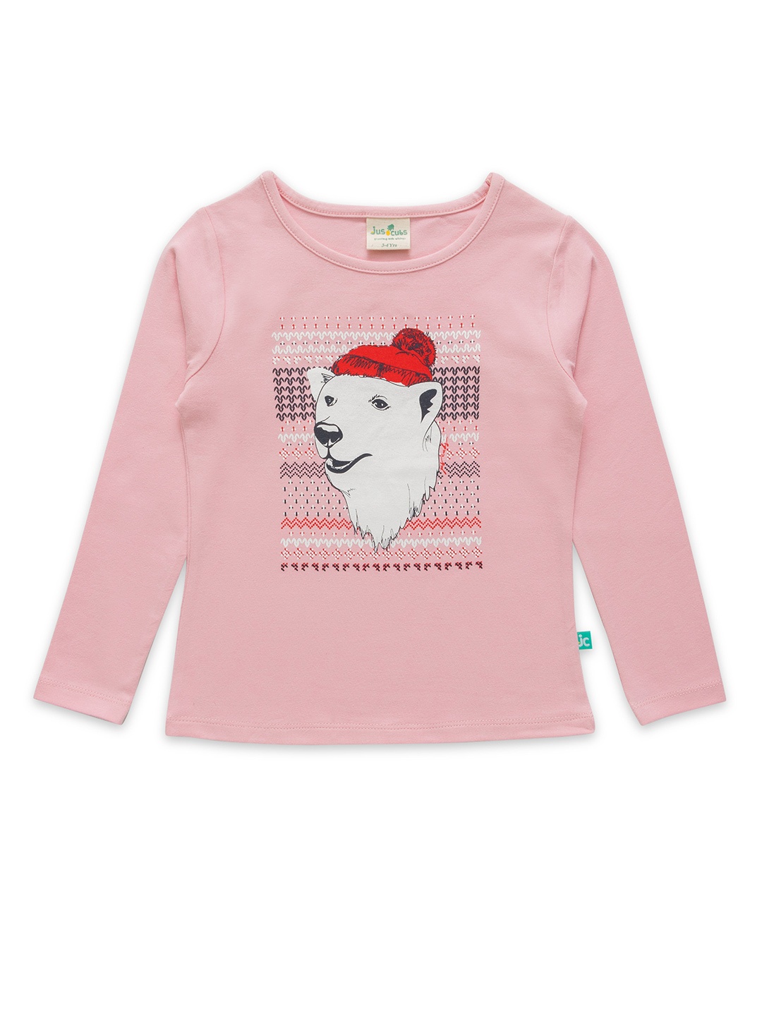 JusCubs Girls Graphic Printed Cotton T-shirt, Pink