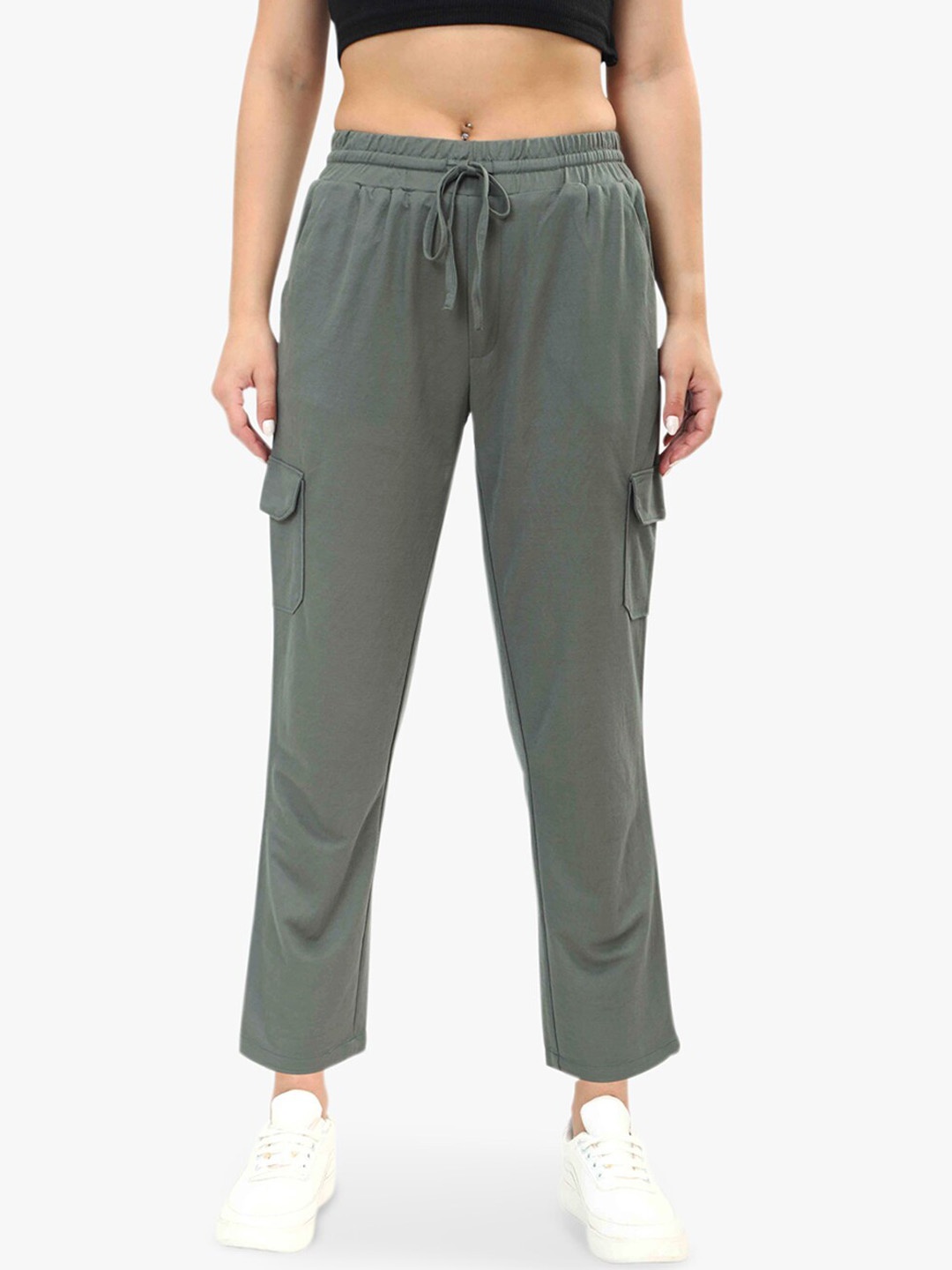 

Recap Women Cargo Pockets Track Pant, Olive