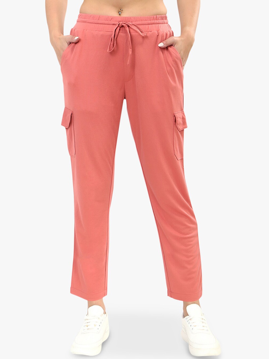 

Recap Mid Rise Plain Cargos Trousers, Peach
