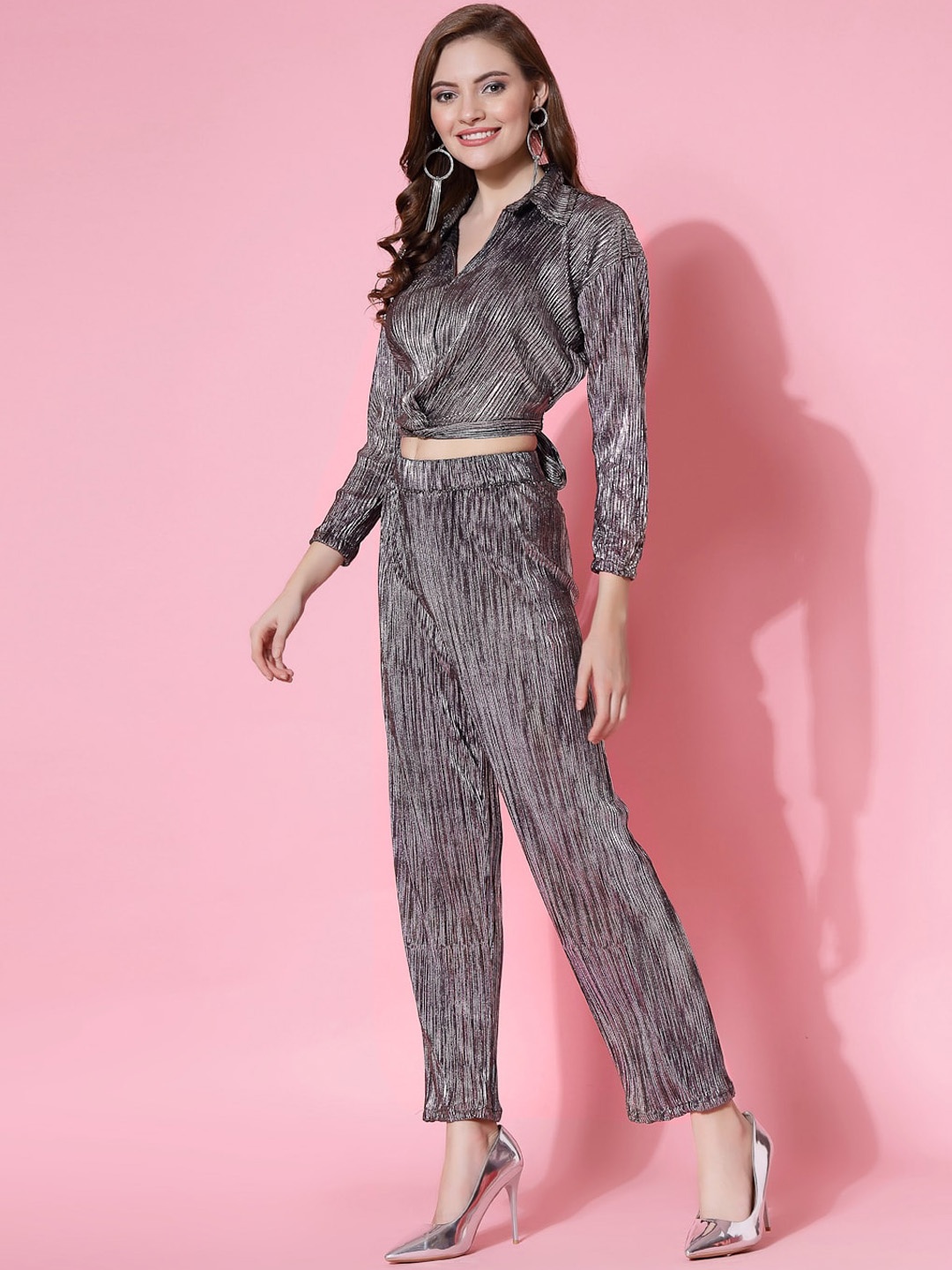 

Molly & Michel Self Design Top & Trousers, Grey