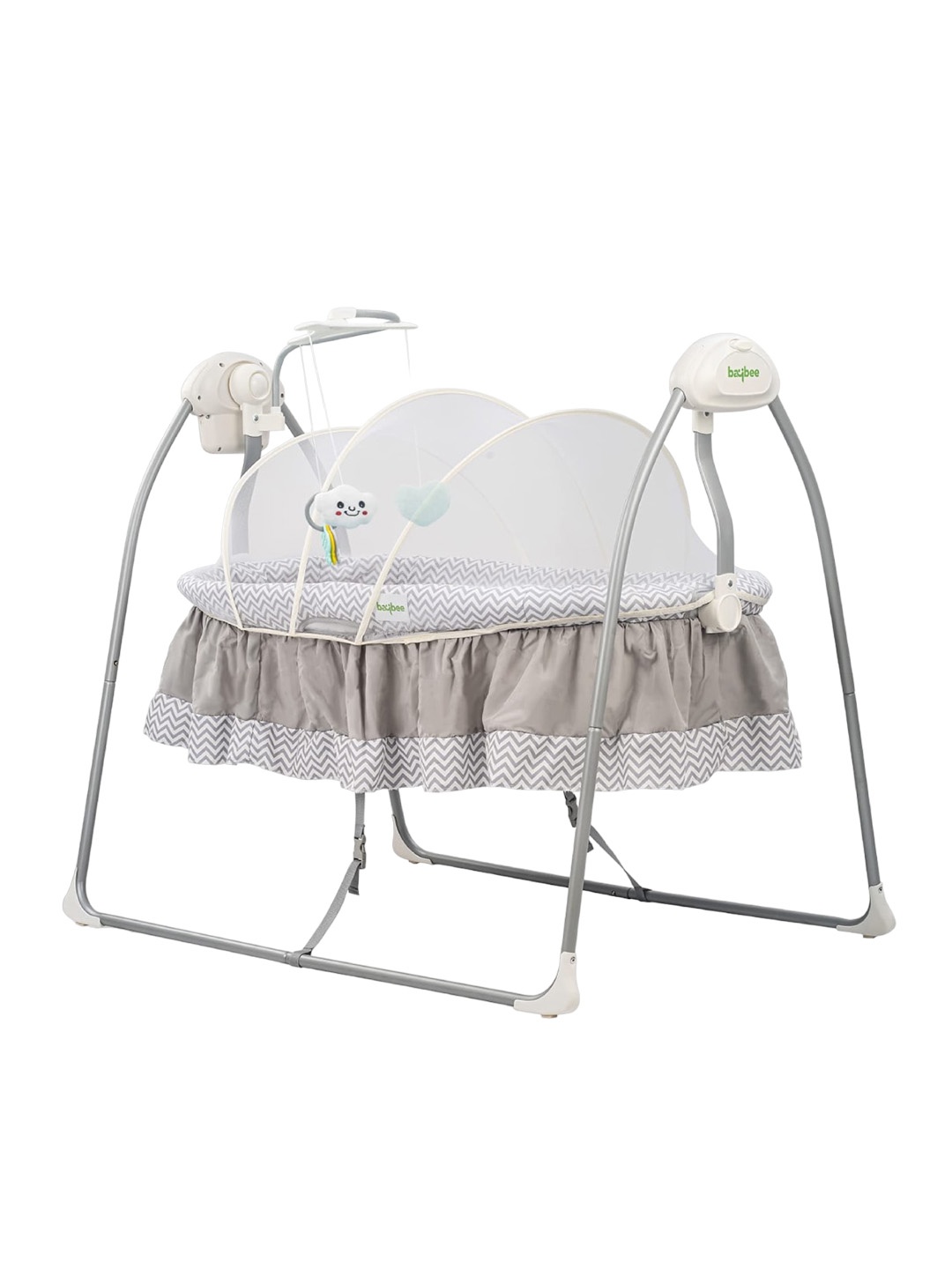 

BAYBEE Infants Grey And White Cotton Electric Swing Cradle