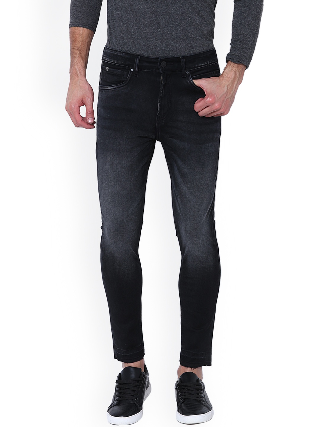 

LOCOMOTIVE Men Black Slim Fit Mid-Rise Clean Look Stretchable Jeans