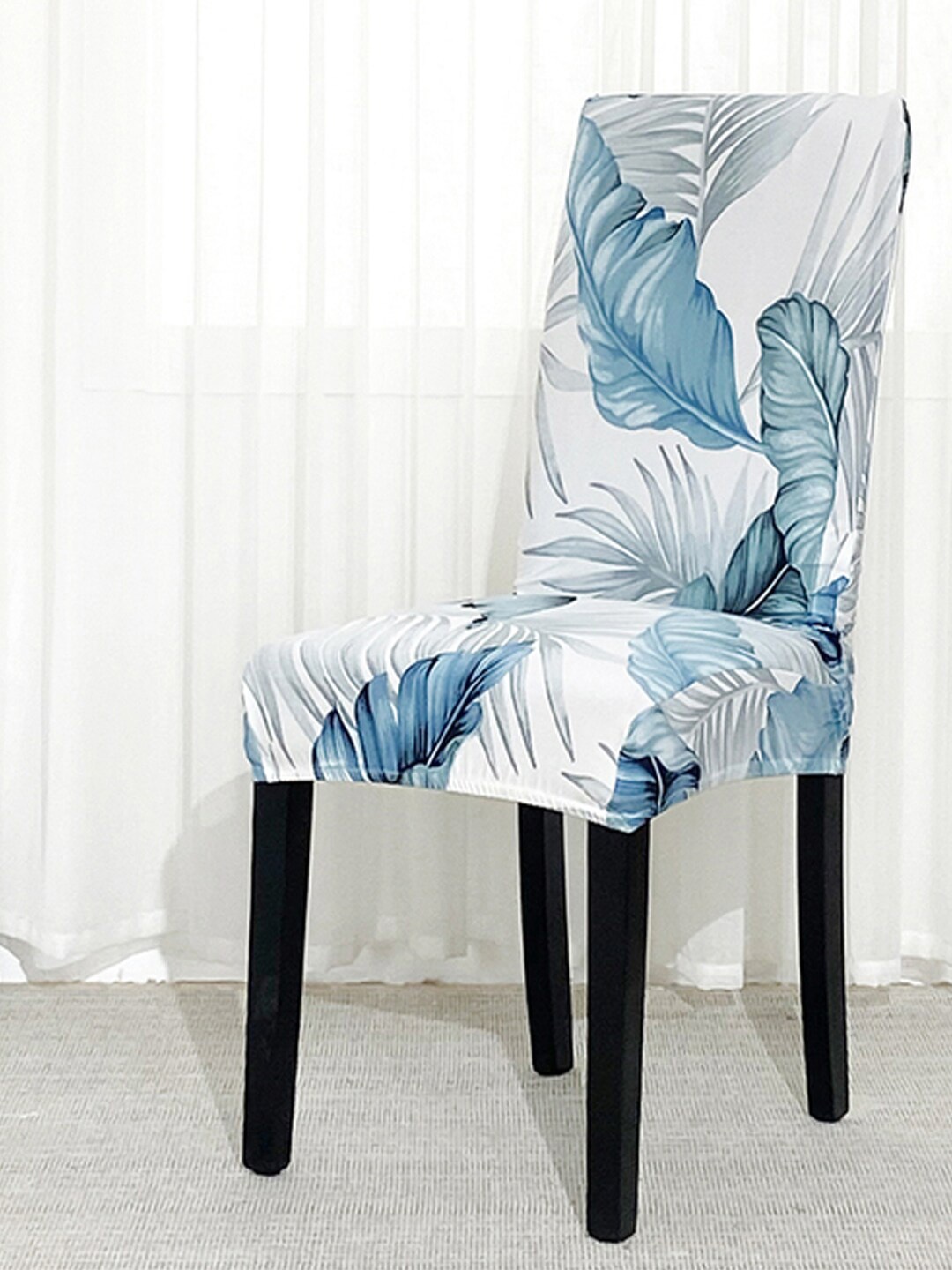 

YouBella White & Blue 6 Pieces Printed Stretchable Chair Covers