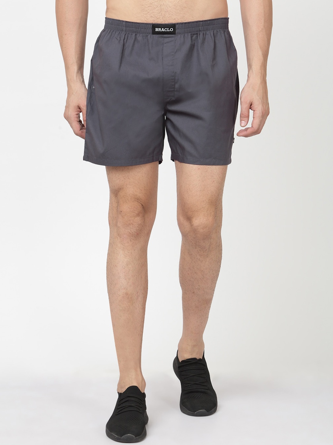 

BRACLO Men Cotton Boxers BRA-700ASG, Grey