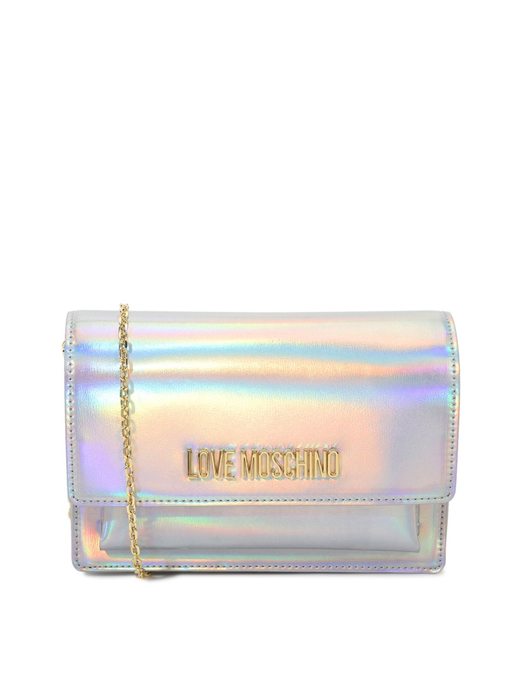

LOVE MOSCHINO Embellished Structured Handheld Bag, Metallic