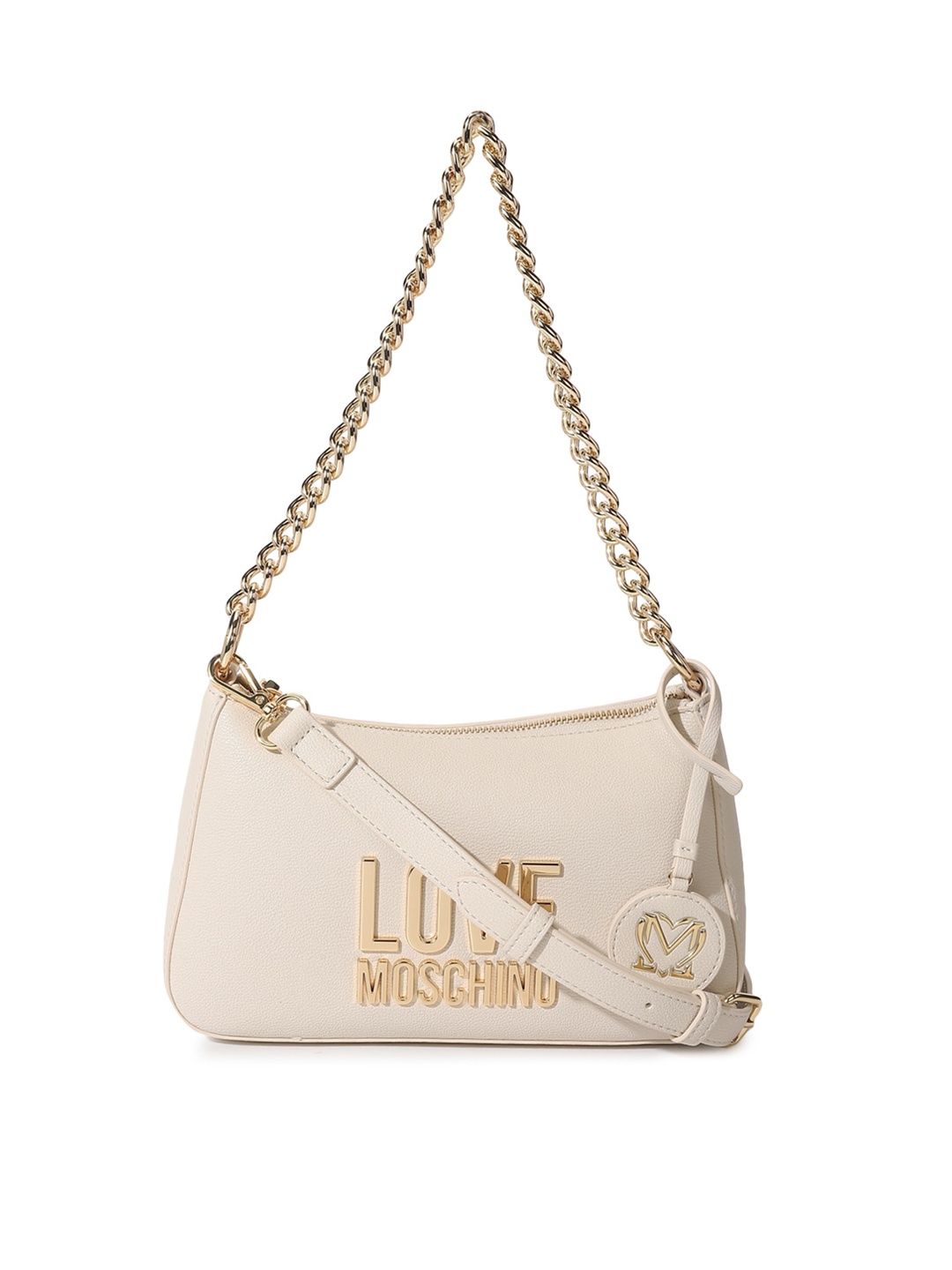 

LOVE MOSCHINO Embellished Structured Sling Bag, Cream