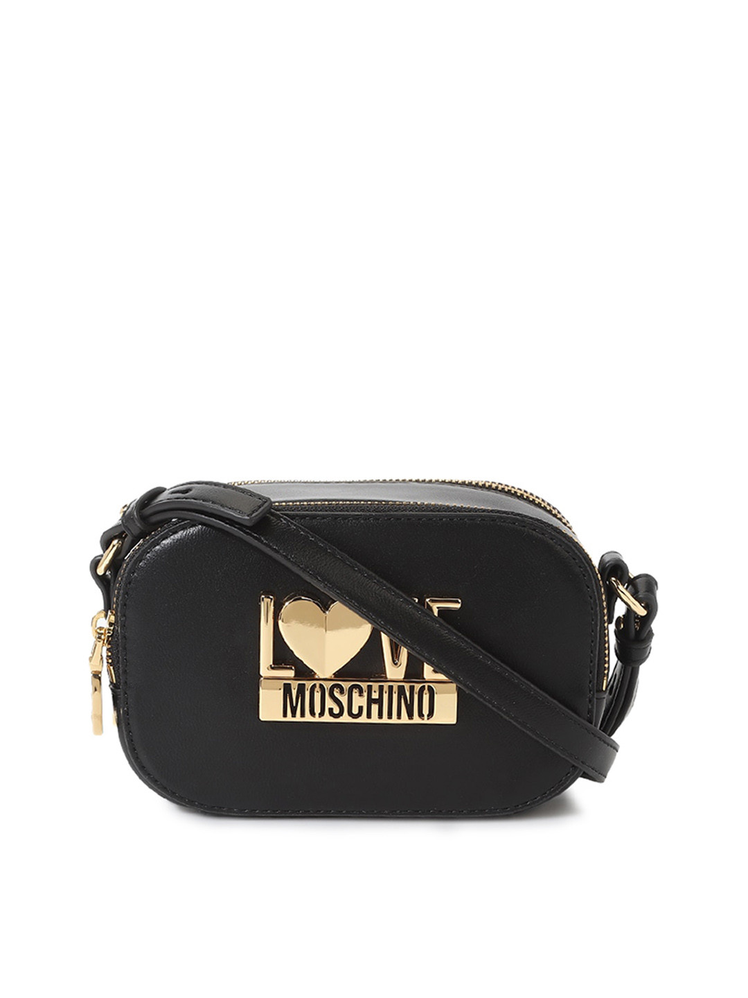 

LOVE MOSCHINO Embellished Structured Sling Bag, Black