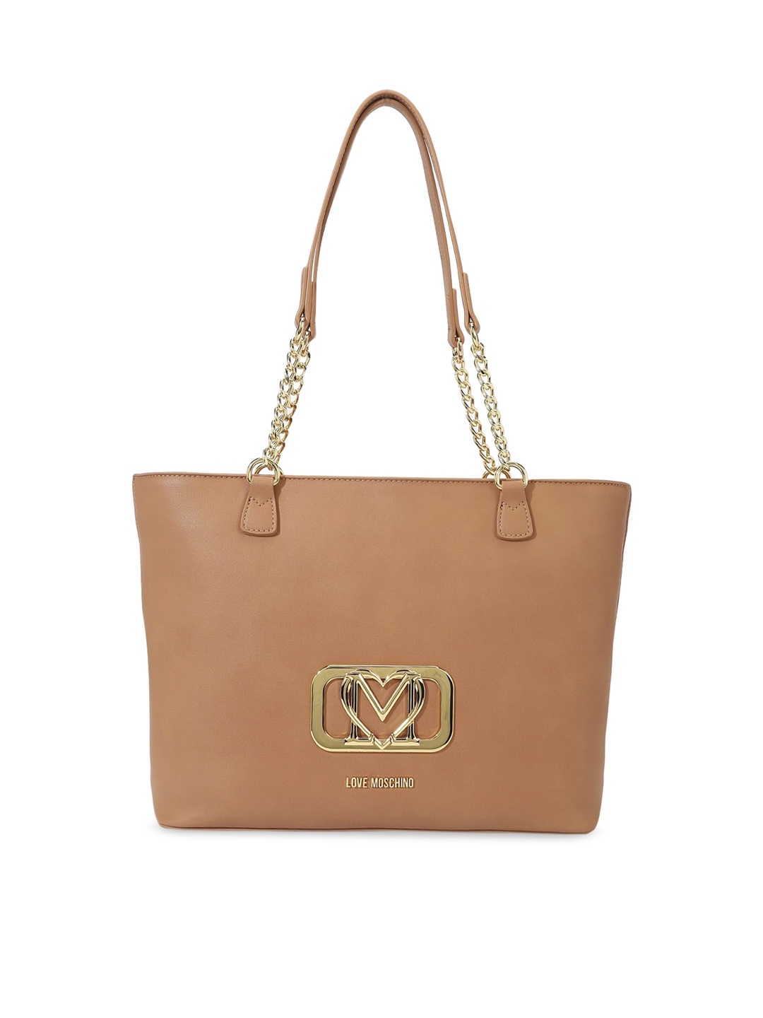 

LOVE MOSCHINO Structured Shoulder Bag With Embellished Details, Brown