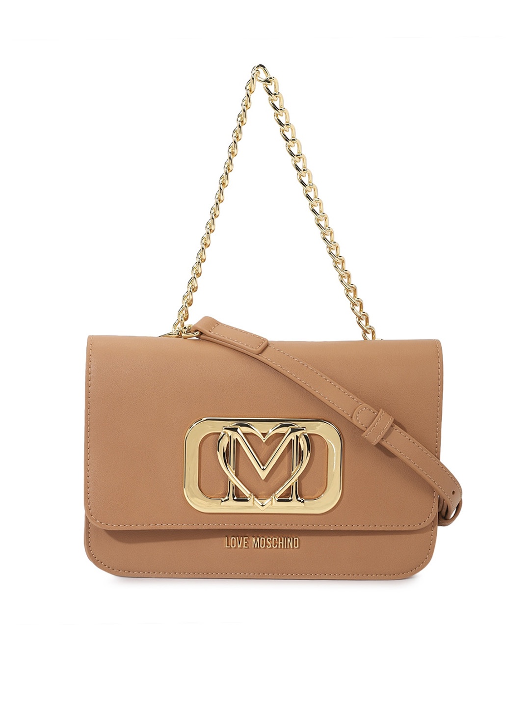 

LOVE MOSCHINO Structured Handheld Bag With Embellished Detail, Brown