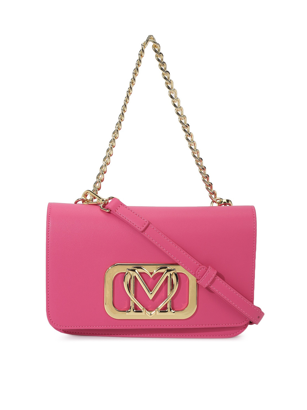 

LOVE MOSCHINO Structured Handheld Bag with Embellished Detail, Pink