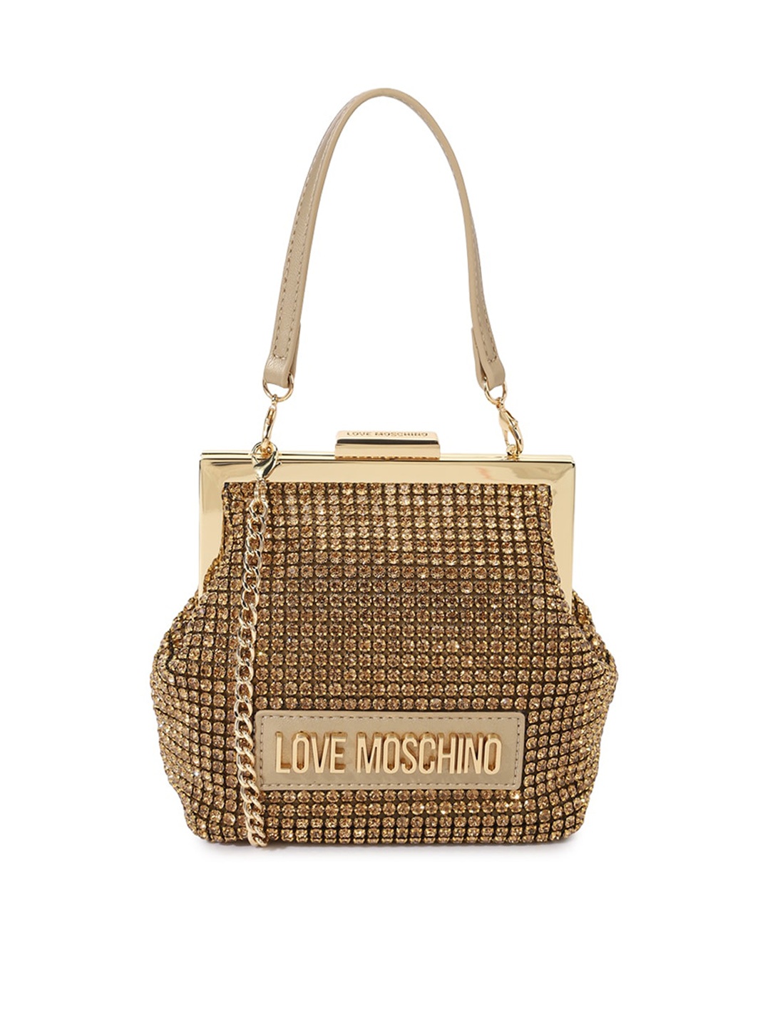 

LOVE MOSCHINO Embellished Handheld Bag, Gold