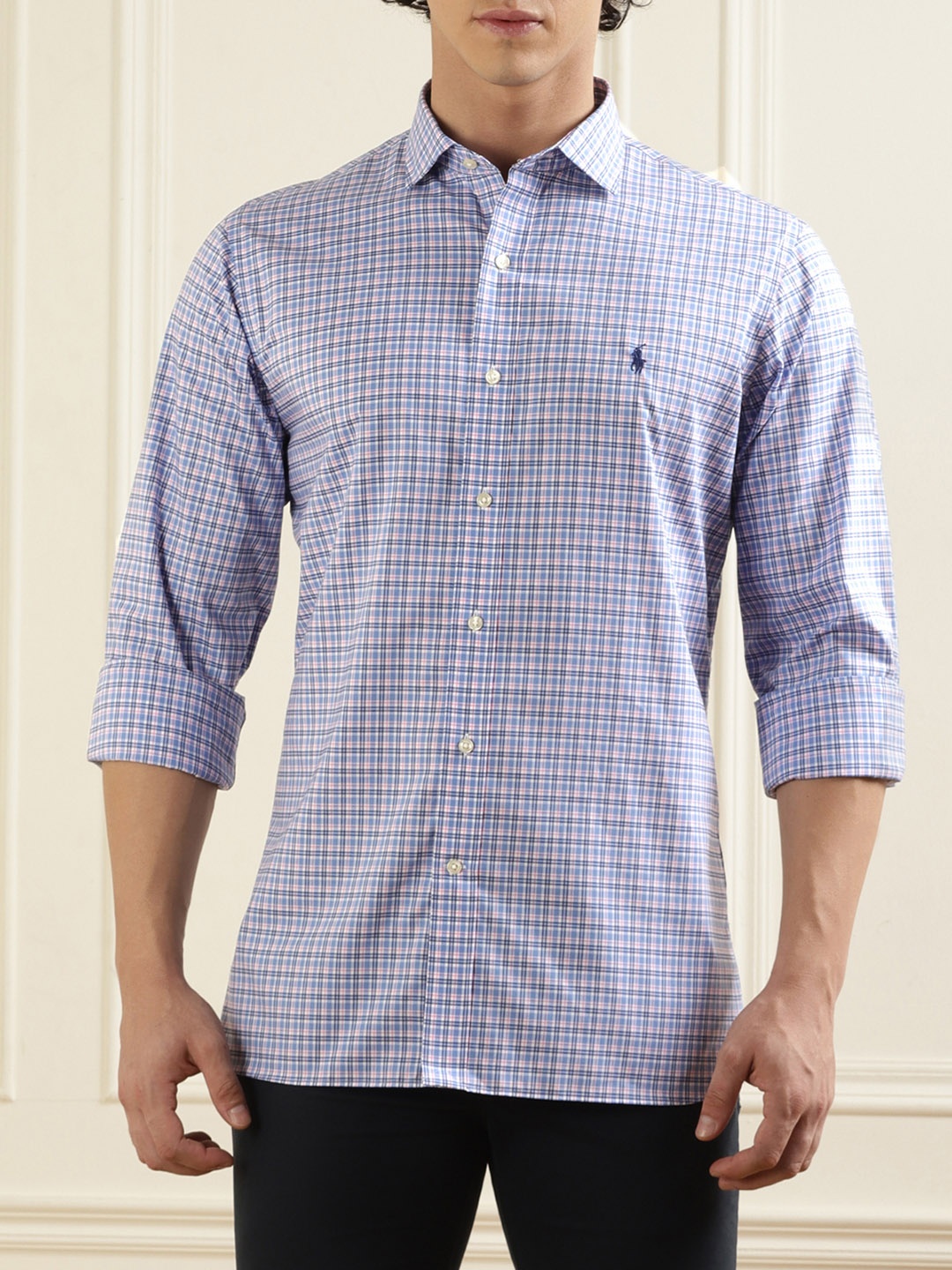 

Polo Ralph Lauren Blue Cotton Checked Pure Cotton Shirt