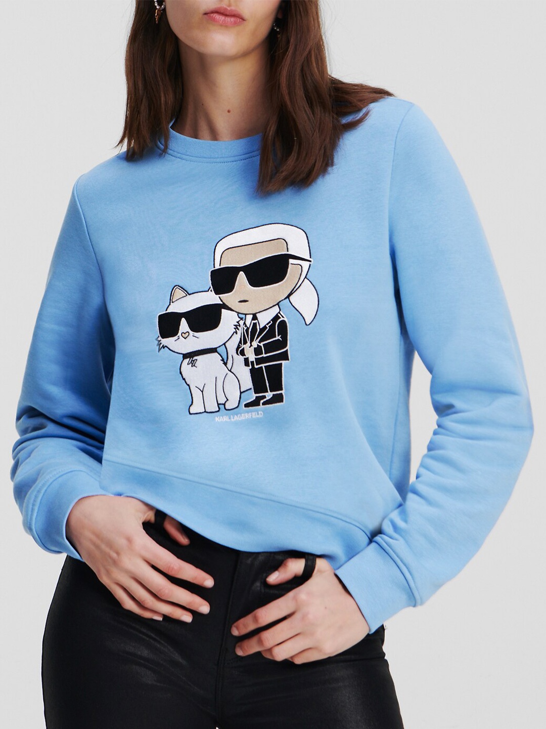 

Karl Lagerfeld Ikonik Karl And Choupette Printed Pullover Sweatshirt, Blue