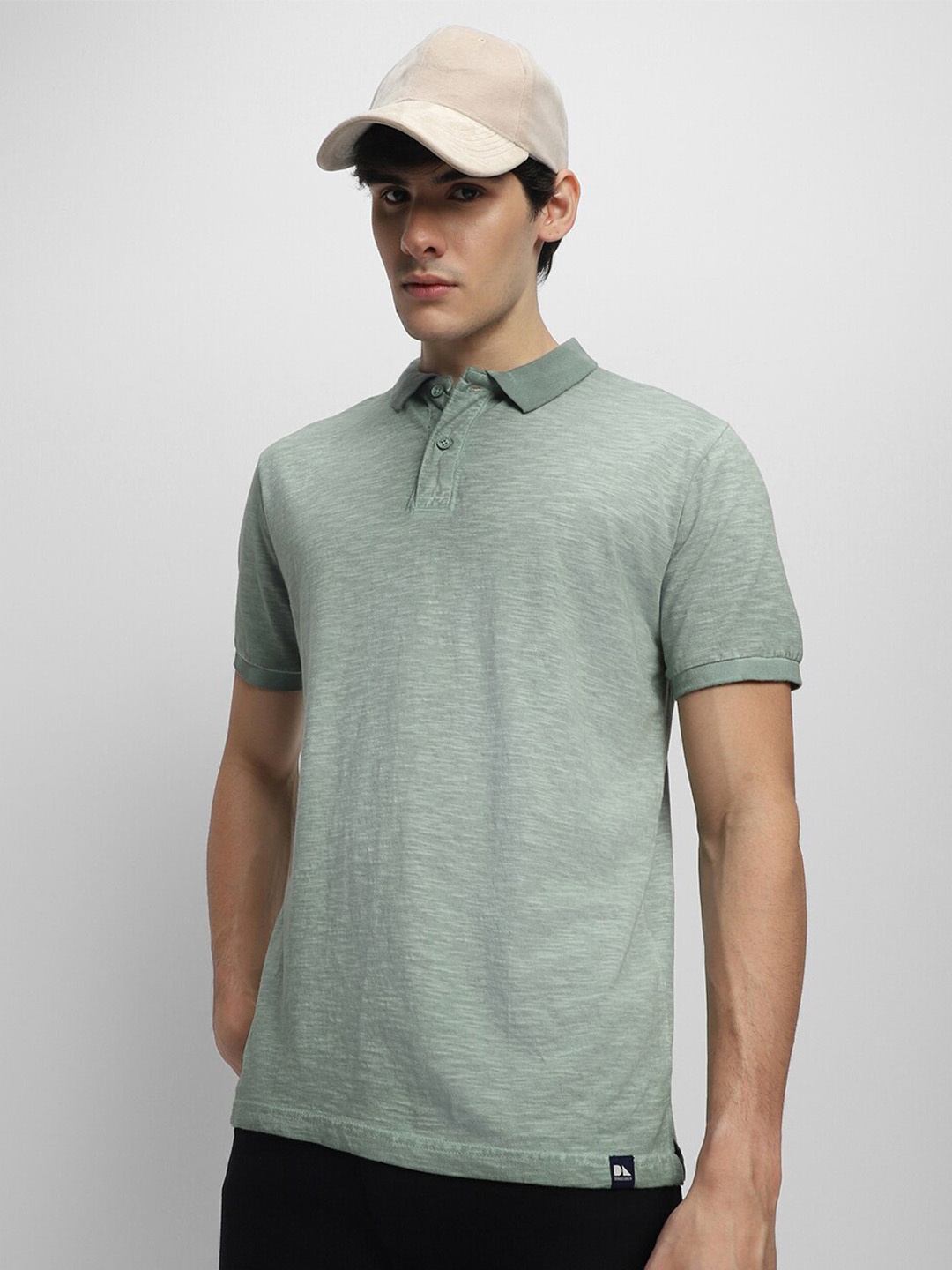 

Dennis Lingo Polo Collar Slim Fit Pure Cotton T-shirt, Green