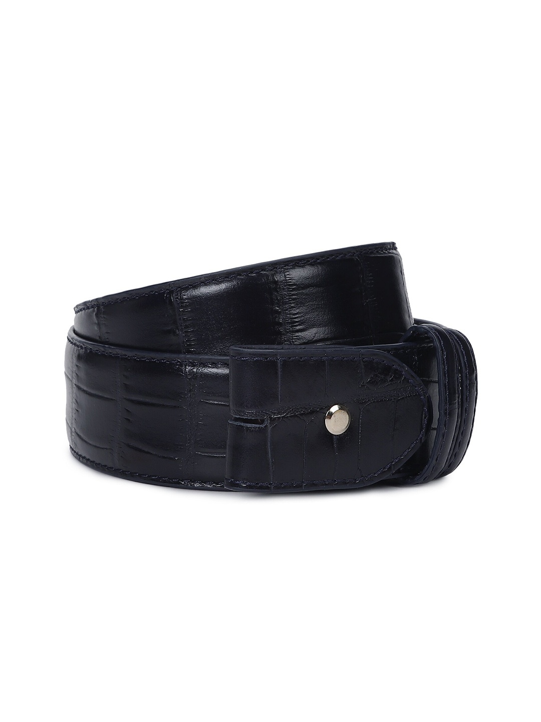 

ELLIOT RHODES Men Textured Leather Belt, Navy blue