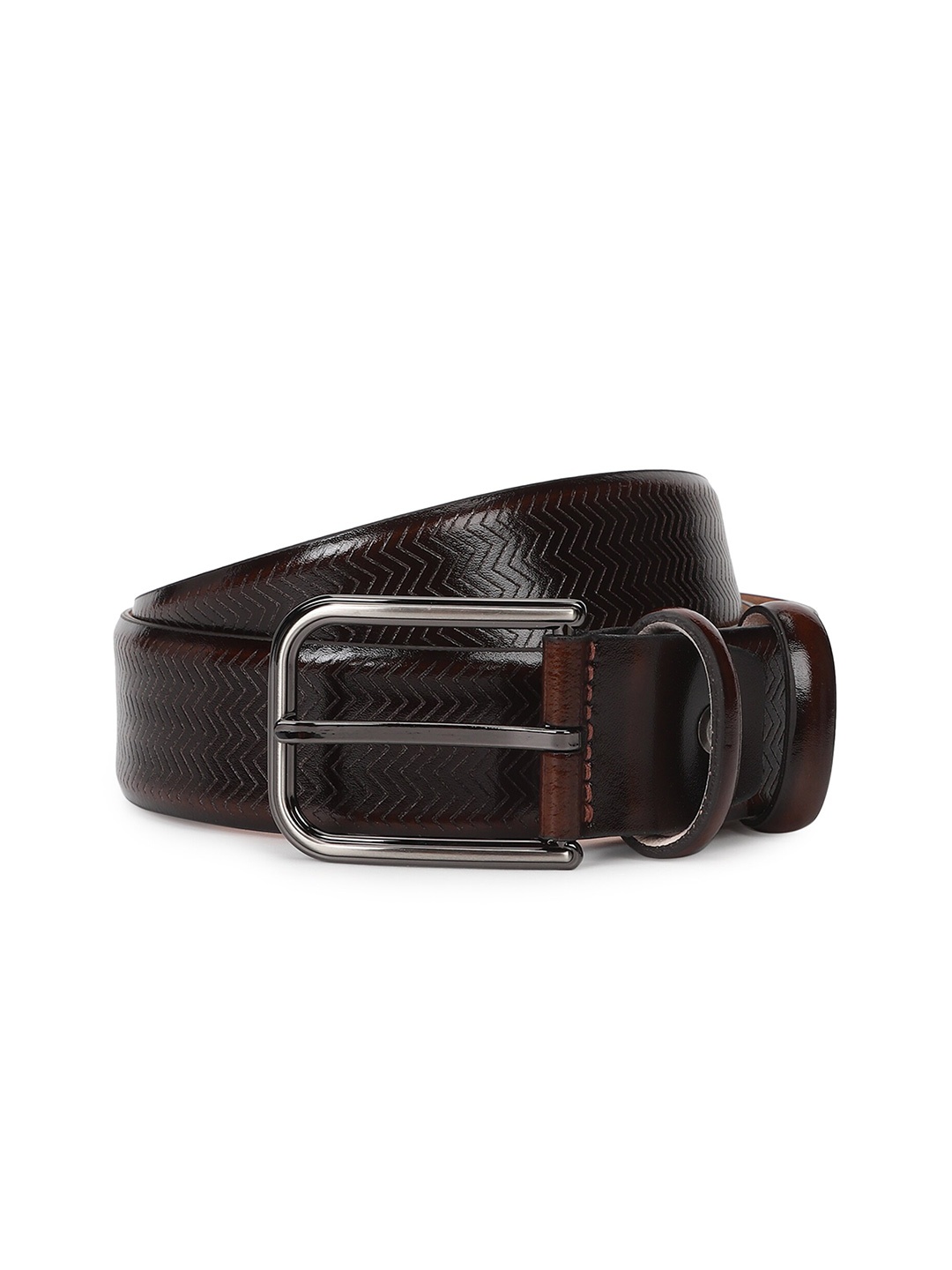 

ELLIOT RHODES Men Textured Leather Belt, Brown
