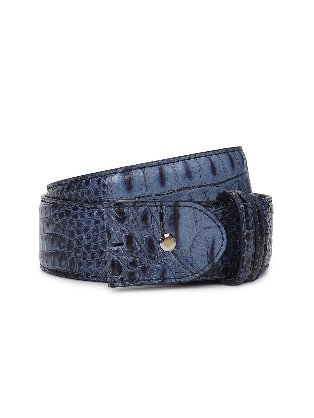 

ELLIOT RHODES Men Textured Leather Belt, Blue