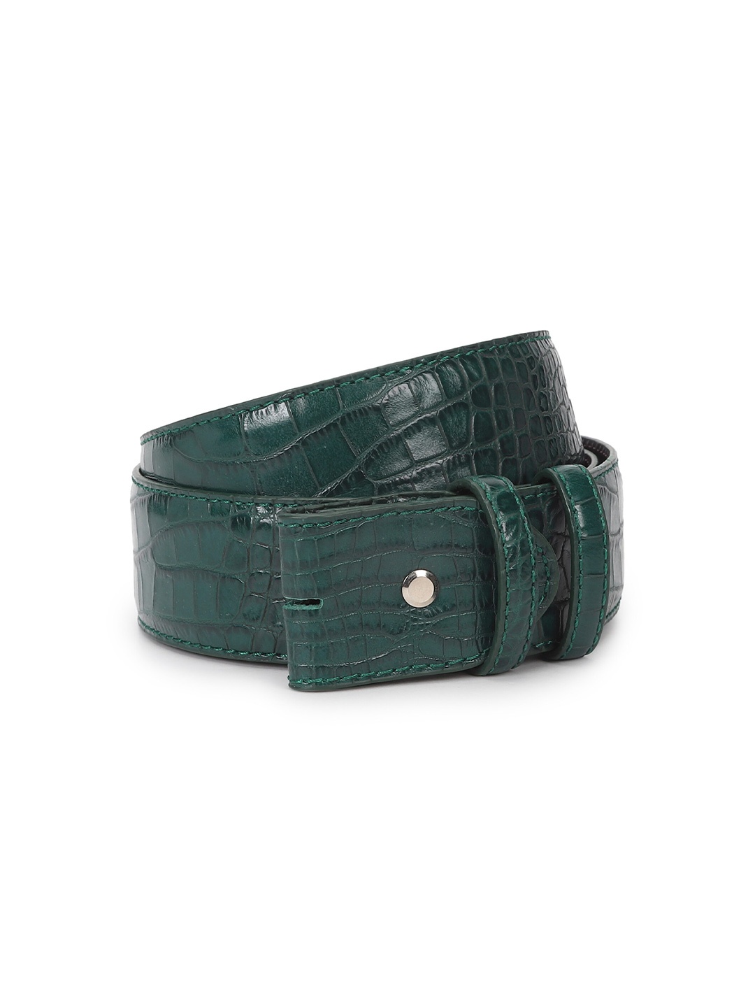 

ELLIOT RHODES Men Textured Leather Belt, Green