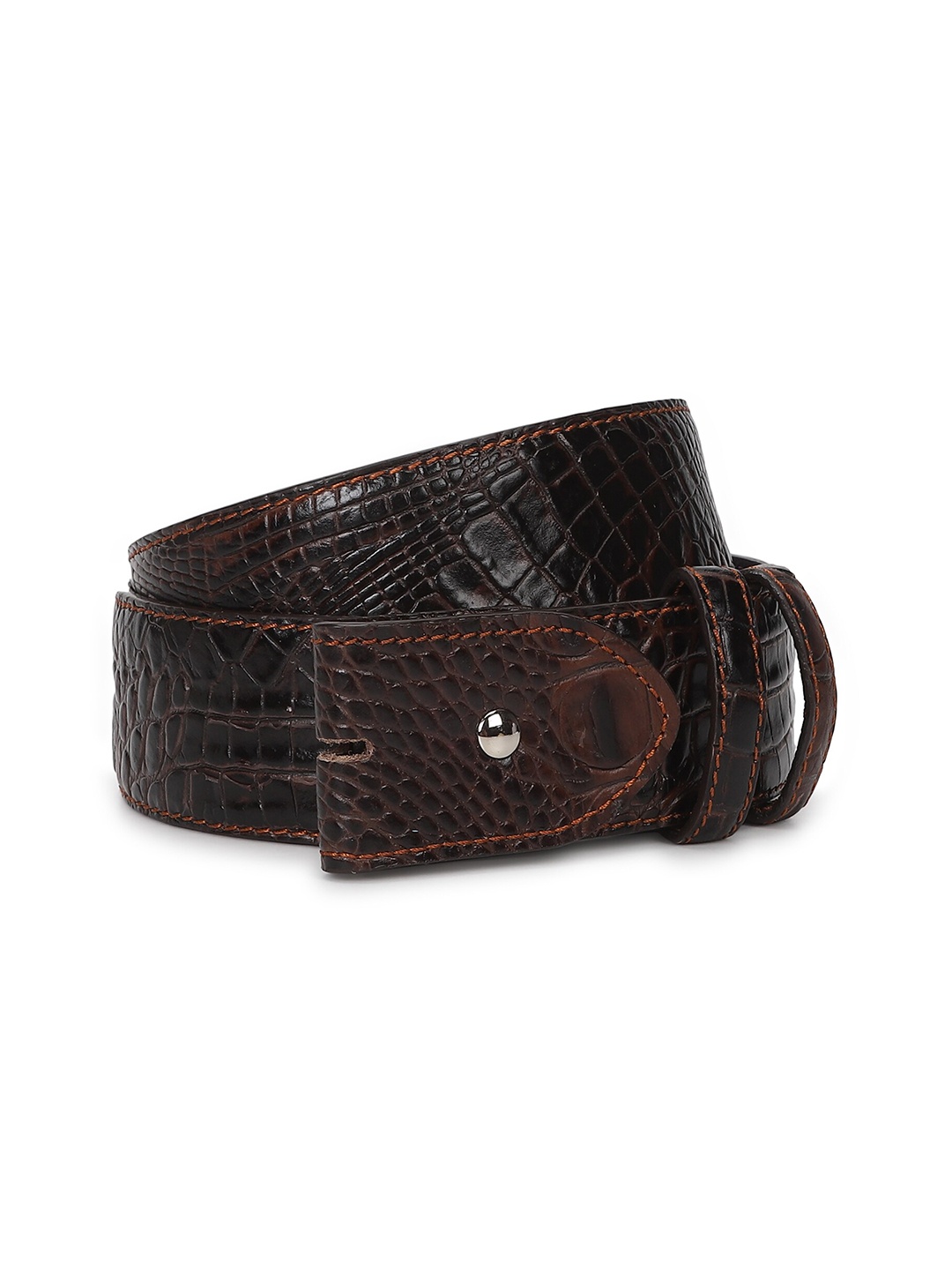 

ELLIOT RHODES Men Textured Leather Belt, Brown