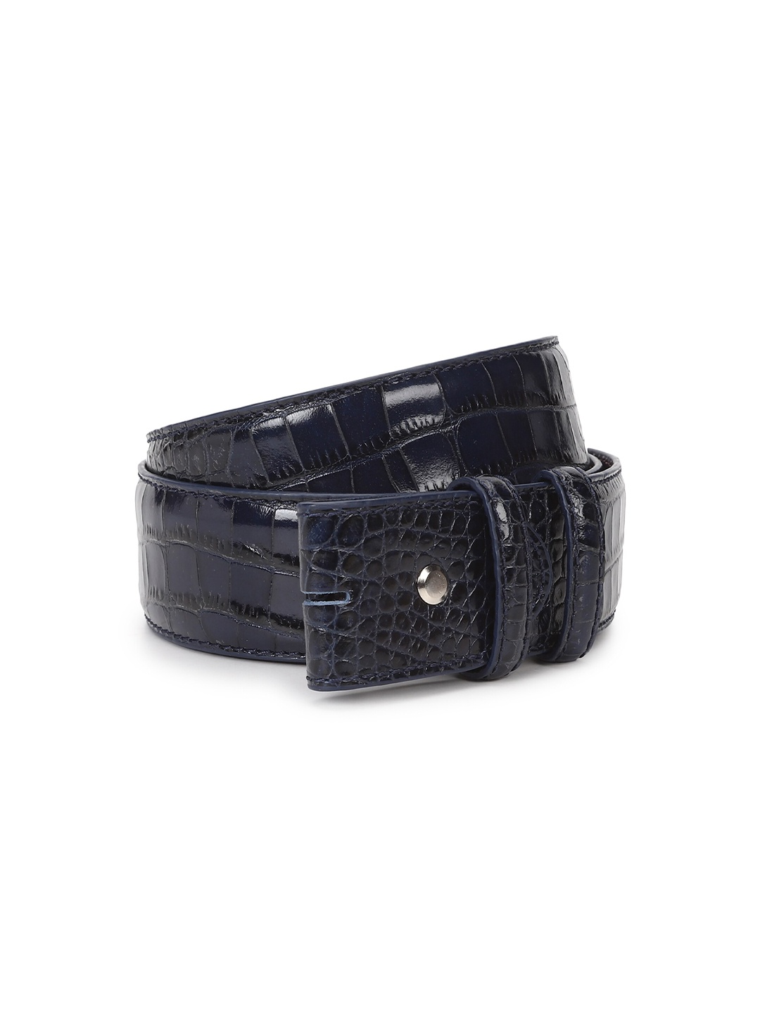 

ELLIOT RHODES Men Textured Leather Belt, Navy blue