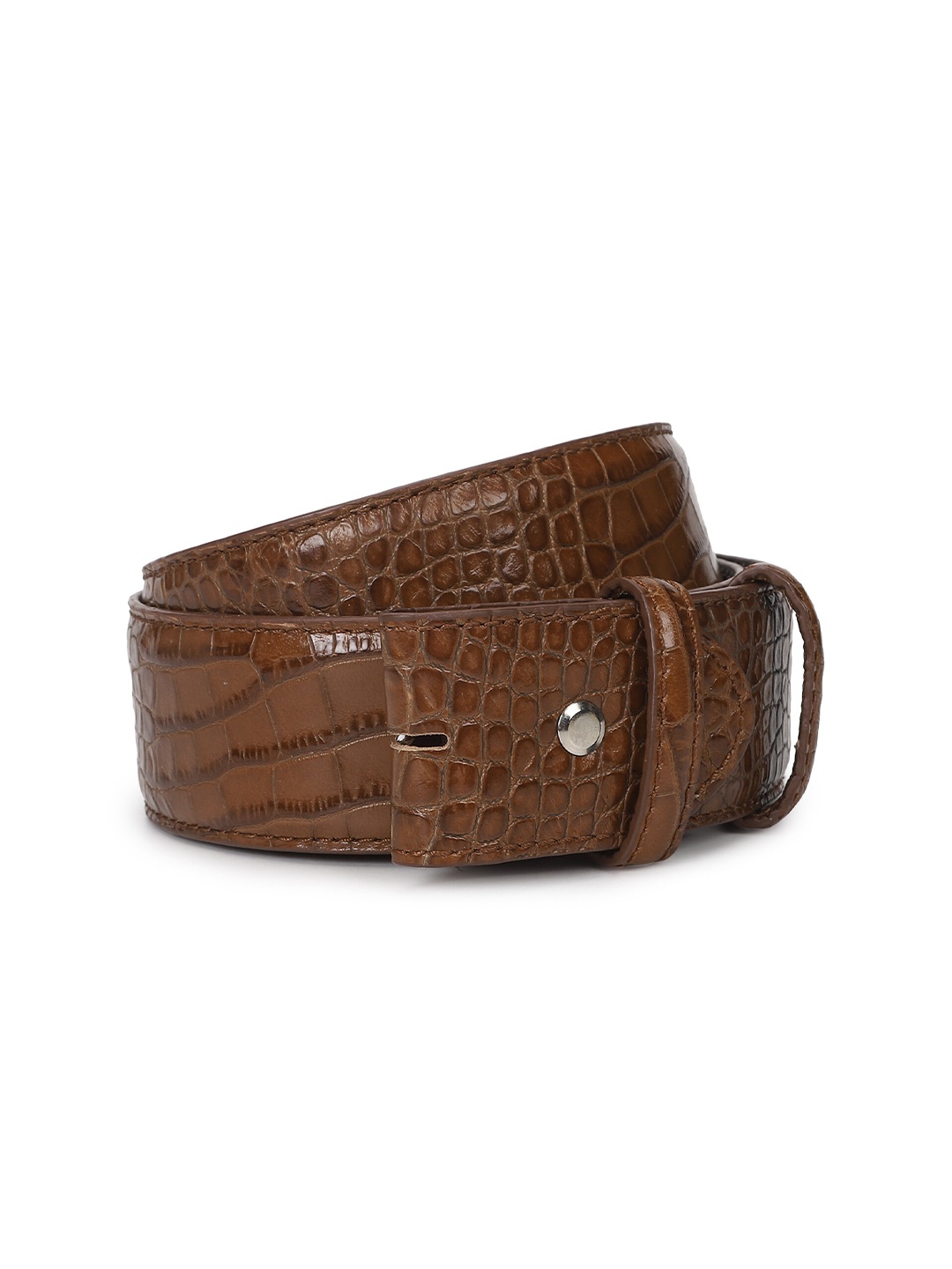 

ELLIOT RHODES Men Textured Leather Belt, Brown