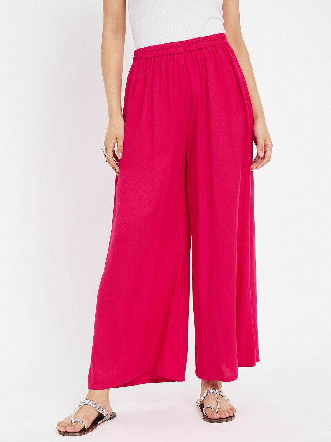 

Castle Lifestyle Flared Ethnic Palazzos, Pink