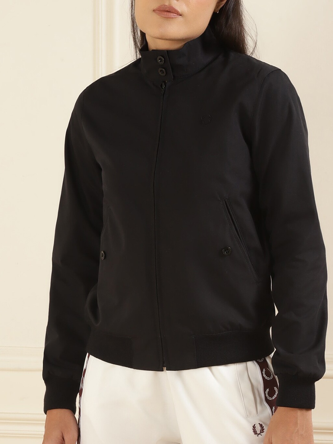 

Fred Perry Stand Collar Bomber Jacket, Black