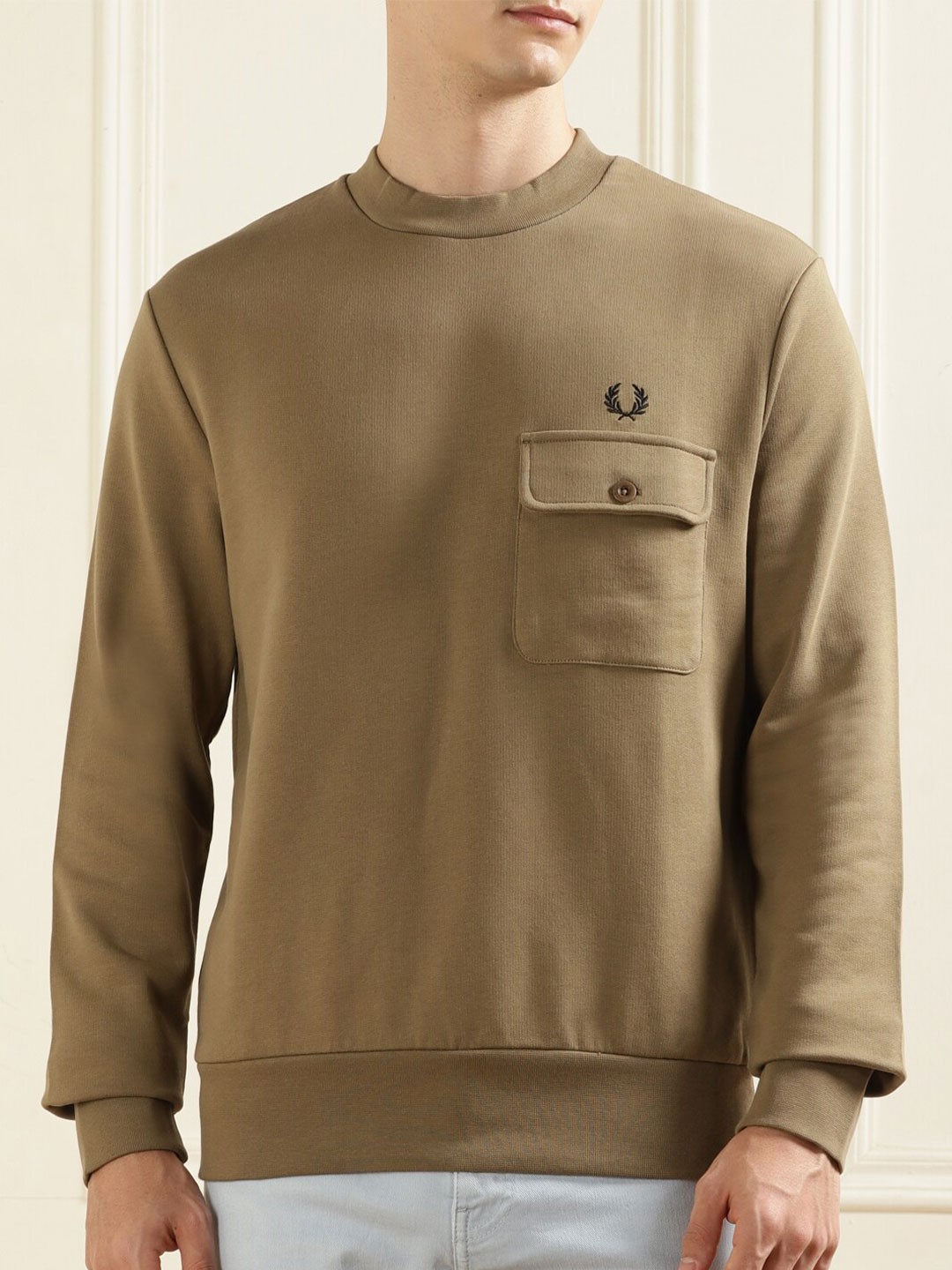 

Fred Perry Round Neck Cotton Pullover, Brown