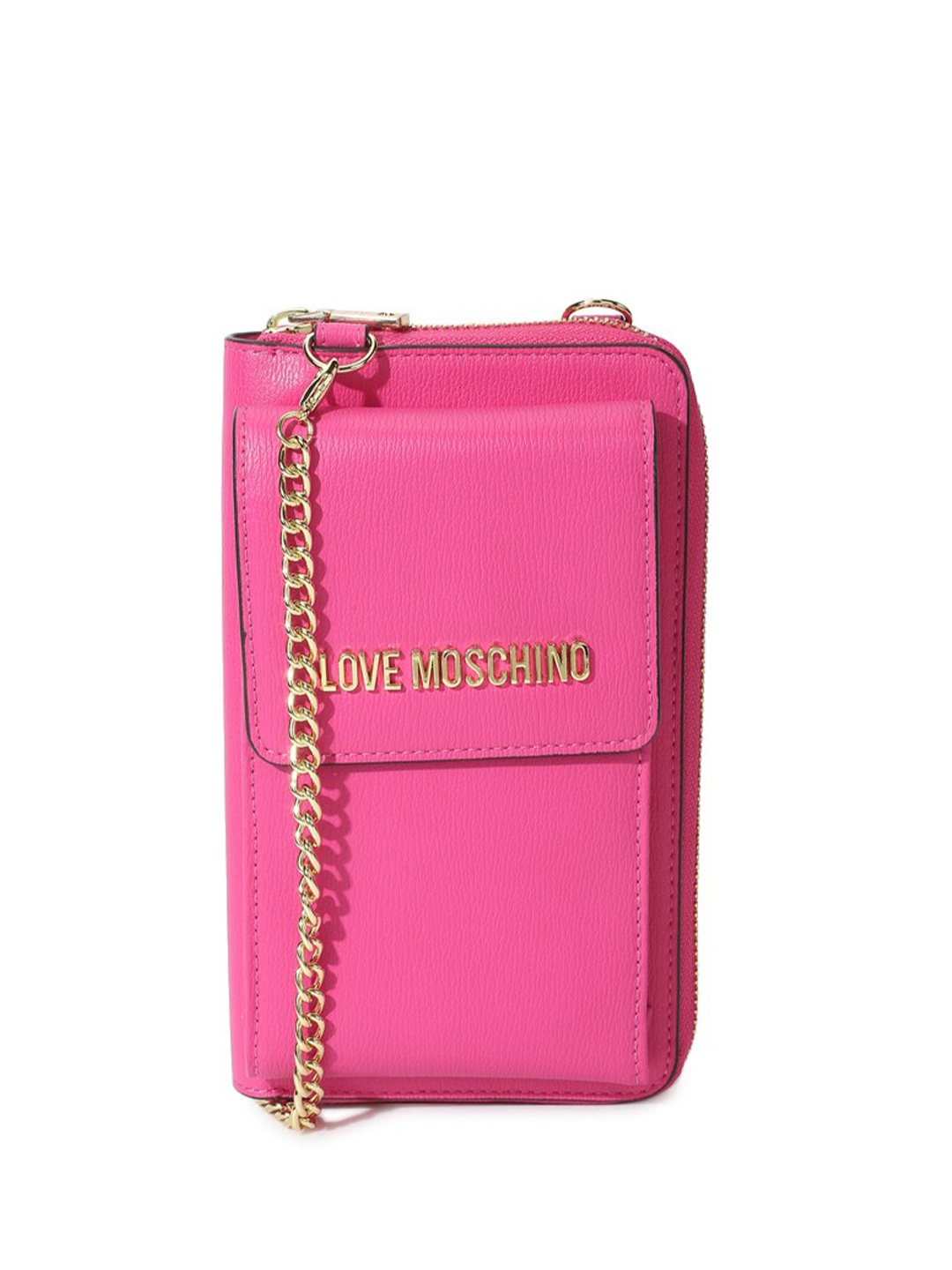 

LOVE MOSCHINO Women Mobile Pouch With Chain Strap, Pink