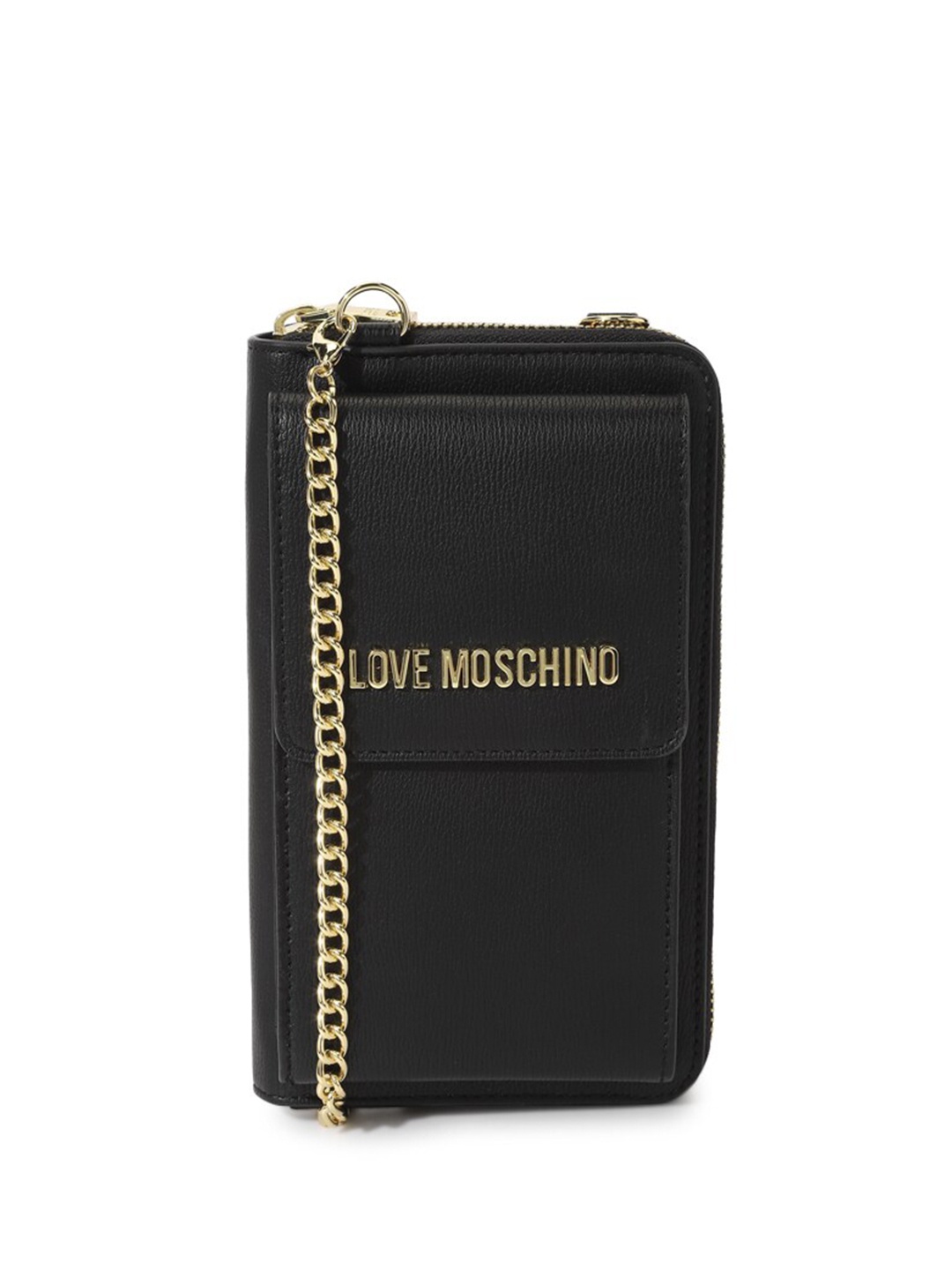 

LOVE MOSCHINO Women Mobile Pouch With Chain Strap, Black