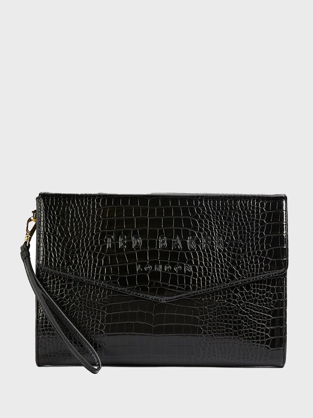 

Ted Baker Textured Wrist Loop Envelope Clutch, Black