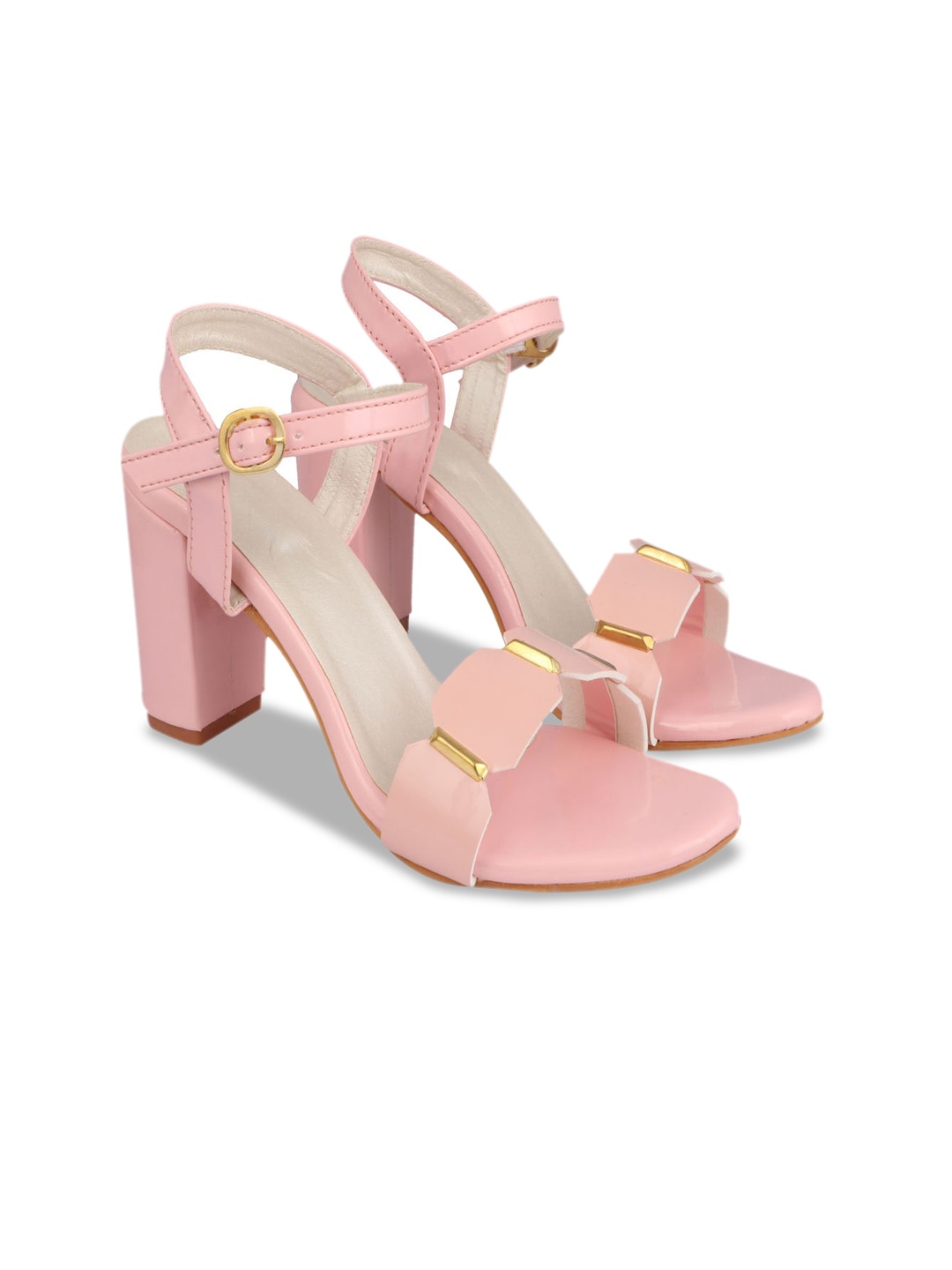 

Shoetopia Girls Open Toe Block Heels, Pink