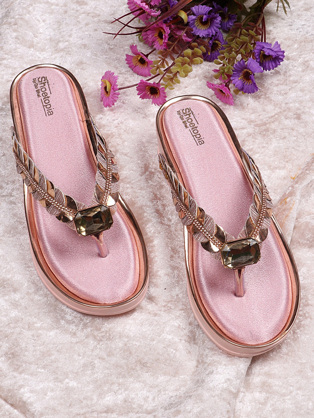 

Shoetopia Girls Embellished Wedge Heels, Pink