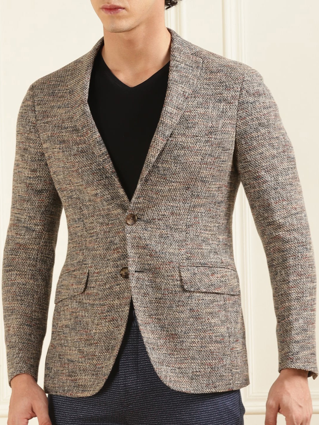 

ETRO Self Design Single-Breasted Blazer, Grey