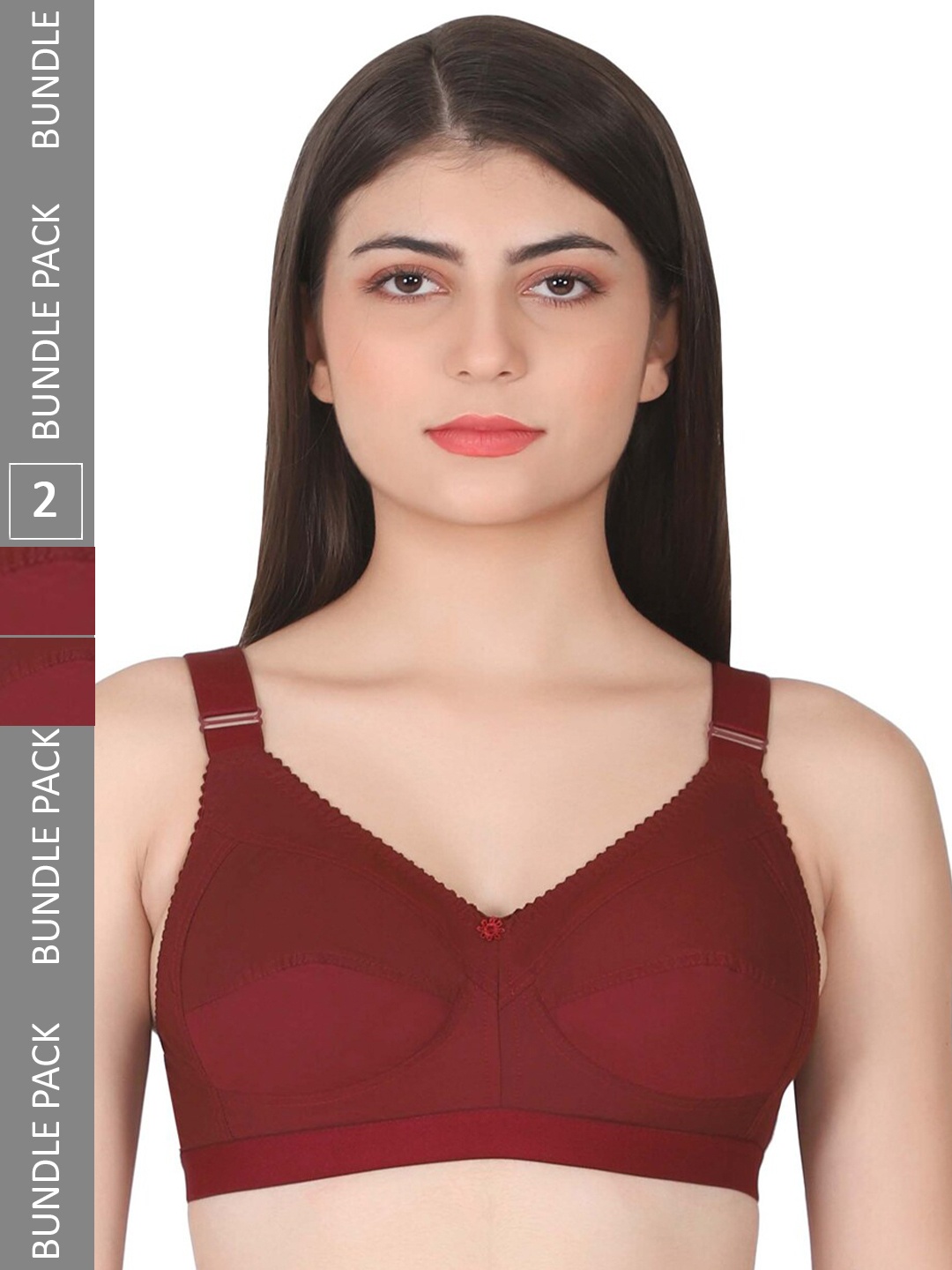 

Eve's Beauty Pack Of 2 Full Coverage Minimizer Bra With All Day Comfort, Maroon