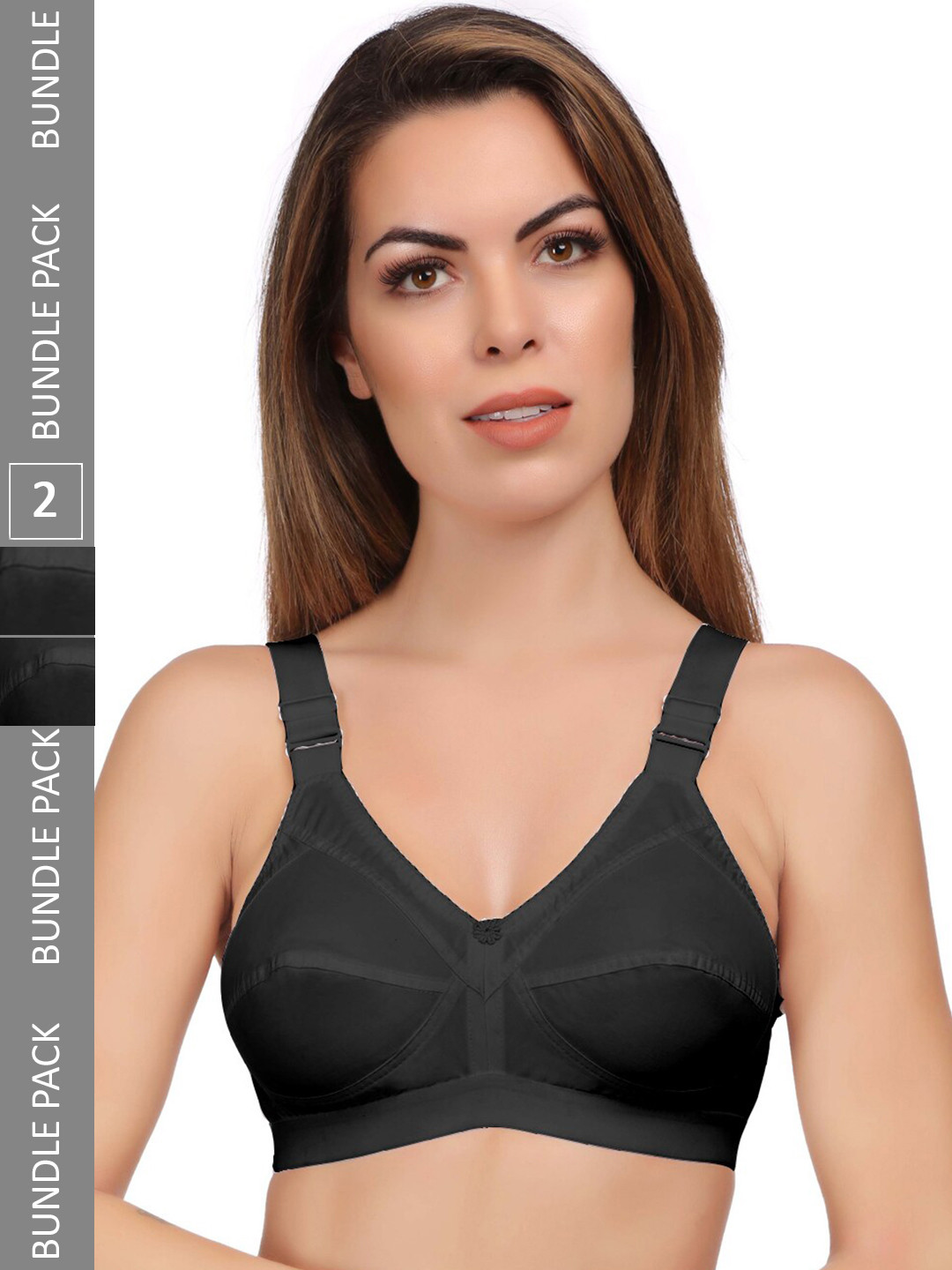 

Eve's Beauty Pack Of 2 Full Coverage Minimizer Bra With All Day Comfort, Black