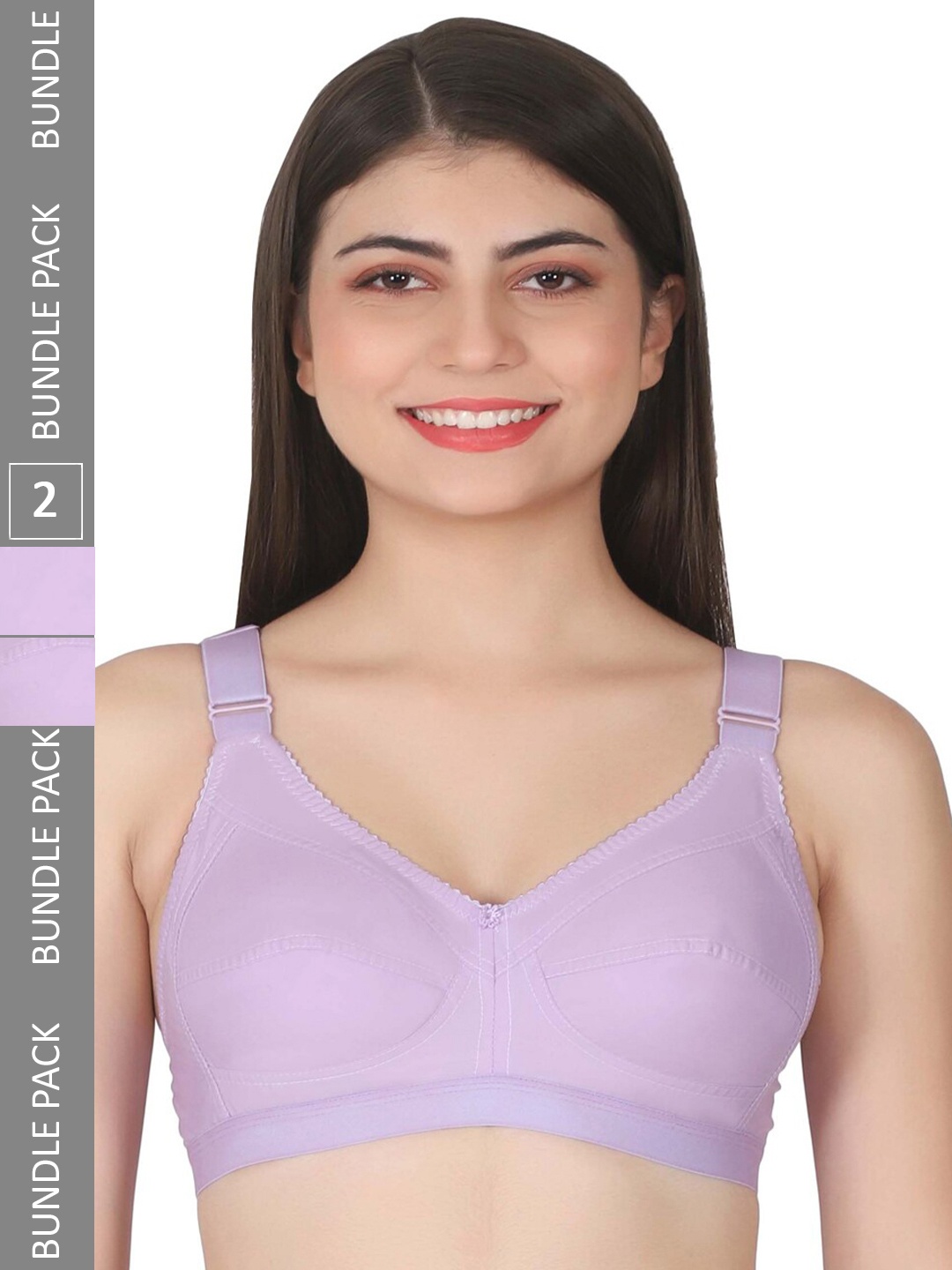 

Eve's Beauty Pack Of 2 Full Coverage Non Padded Bra With All Day Comfort, Purple