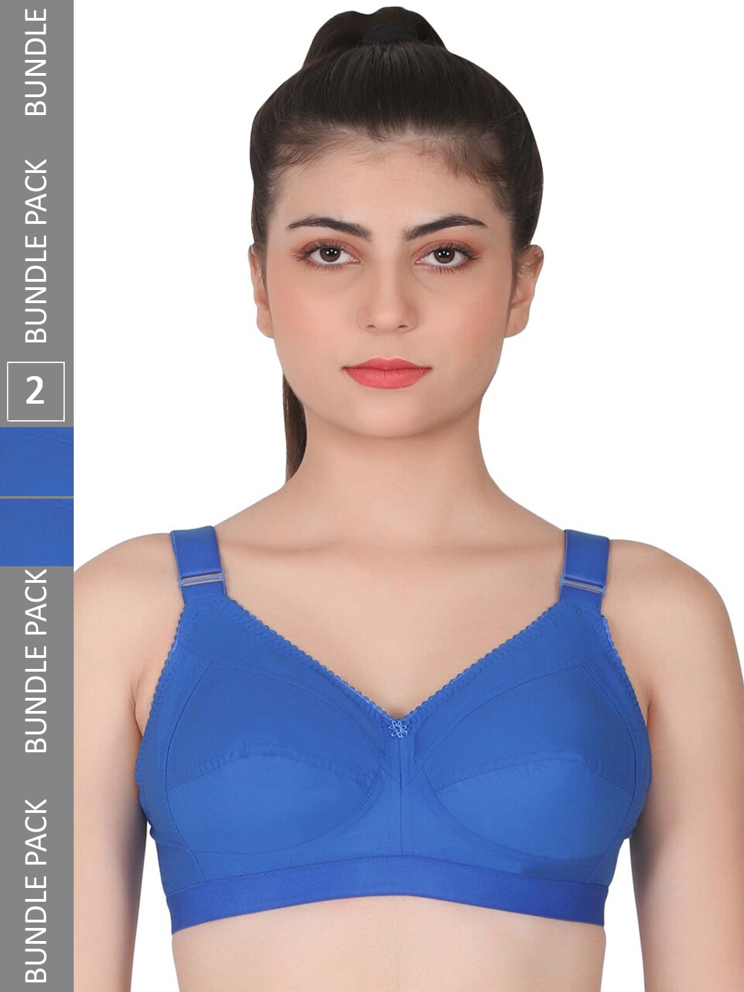 

Eve's Beauty Pack Of 2 Full Coverage Non Padded Bra With All Day Comfort, Blue