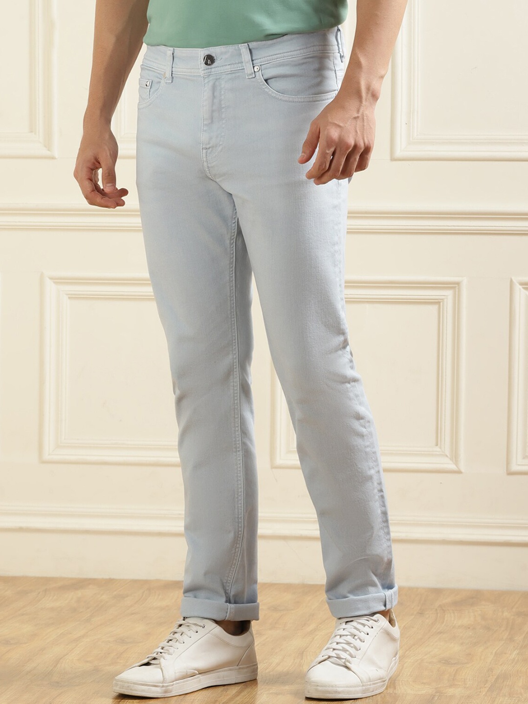 

Karl Lagerfeld Men Mid-Rise Clean Look Cotton Jeans, Blue