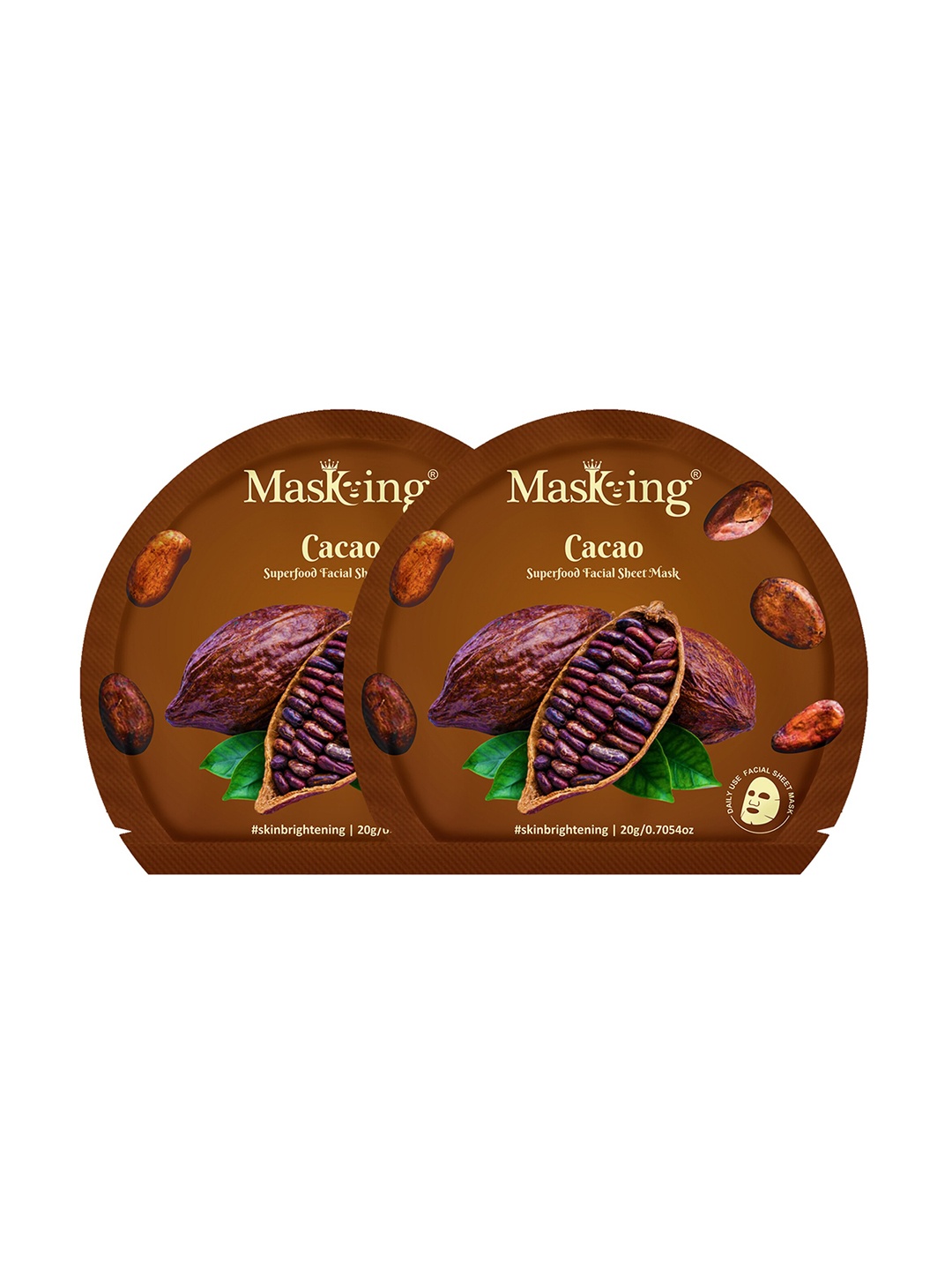 

Masking Pack of 2 Cacao Superfood Facial Sheet Masks, Brown