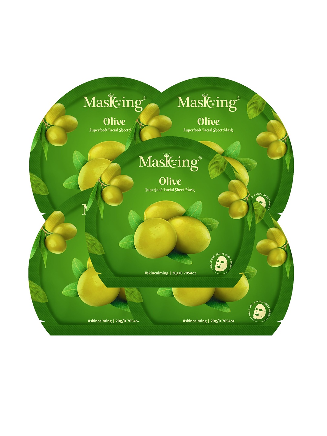 

Masking Pack of 5 Olive Superfood Facial Sheet Masks, Green