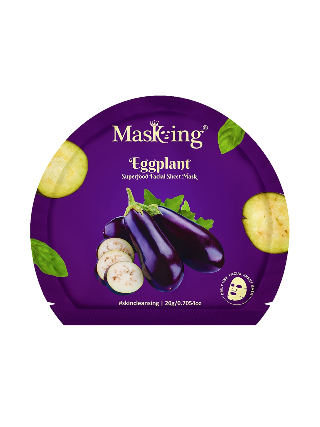 

Masking Superfood Eggplant Facial Sheet Masks, Purple
