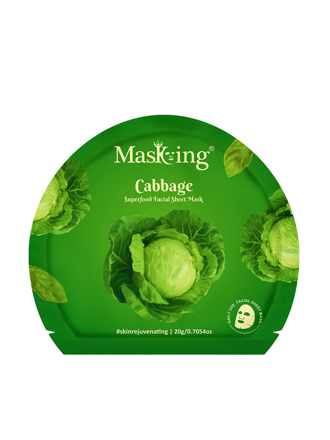 

Masking Superfood Cabbage Facial Sheet Mask 20g, Green
