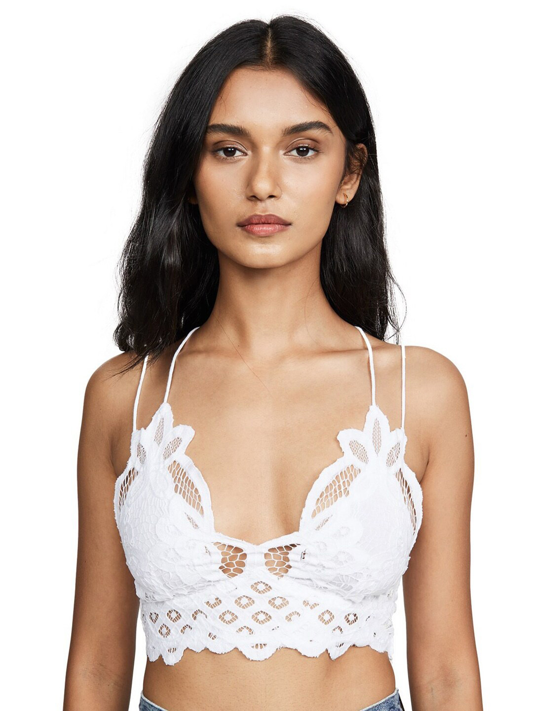 

FIMBUL Floral Lace Half Coverage Lightly Padded Everyday Bra With All Day Comfort, White