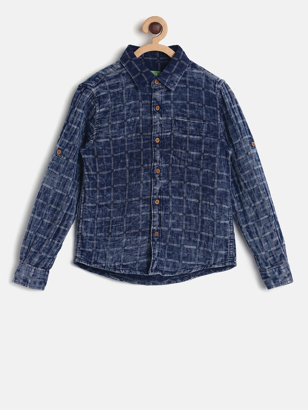 

Bossini Boys Blue Regular Fit Checked Casual Shirt