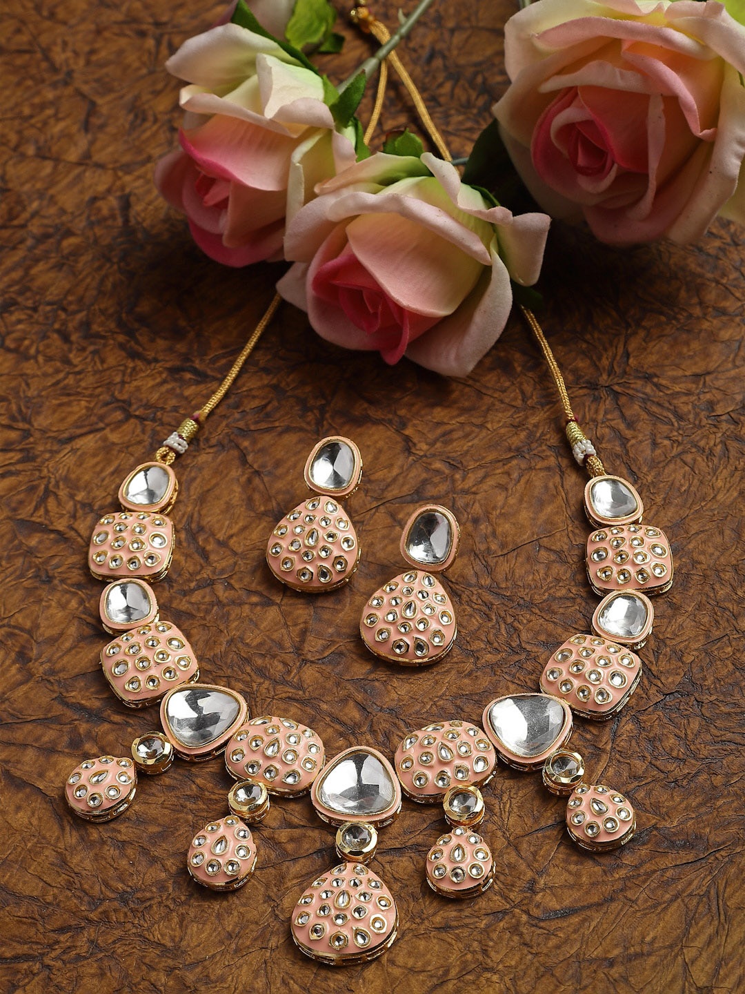 

ZENEME Gold-plated Enamelled Jewellery Set