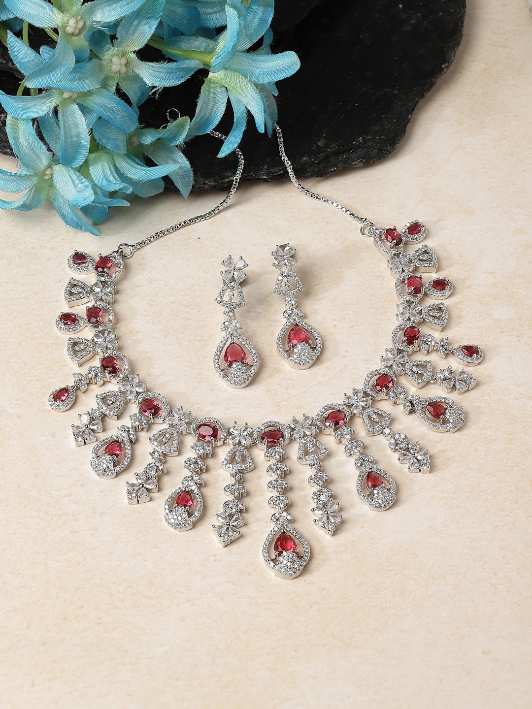

ZENEME Rhodium-plated Jewellery Set, Silver
