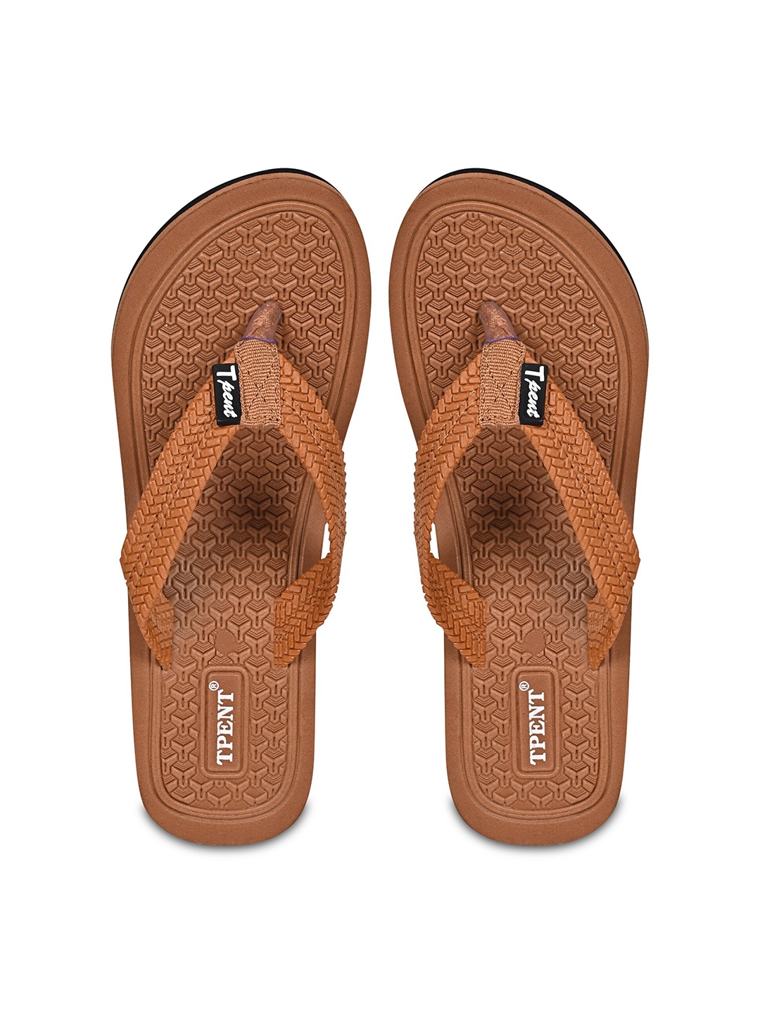 

TPENT Women Anti- Skid & Lightweight Thong Flip-Flops, Camel brown