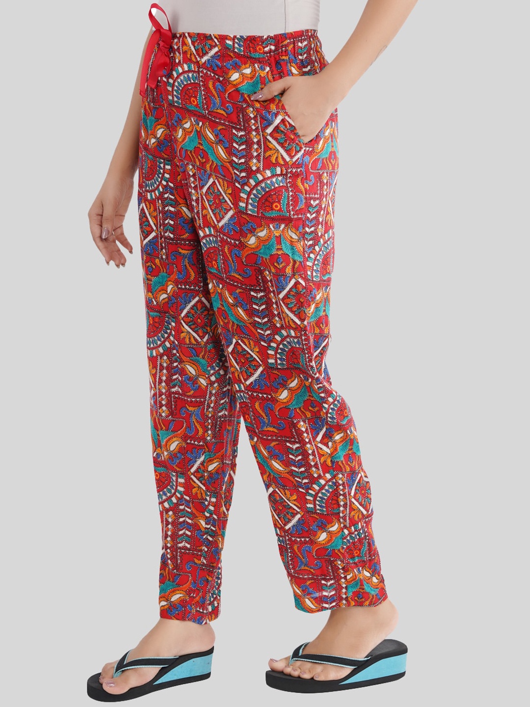 

Style Shoes Printed Lounge Pants, Red