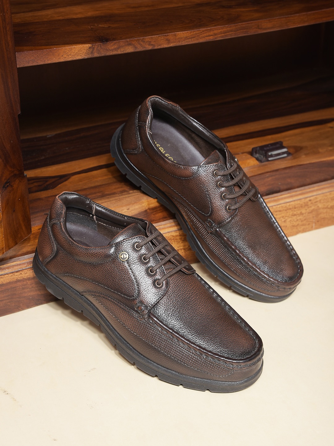 

Liberty Men Textured Leather Formal Derbys, Brown